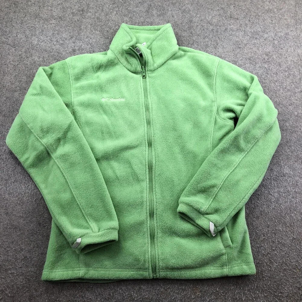 Columbia Jacket Youth XL 18/20 Green Fleece Full Zip Outdoor Hiking Warm